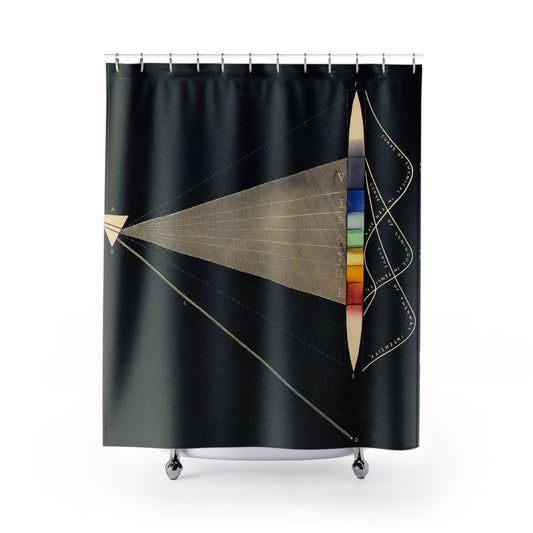 Scientific Shower Curtain with colorful design, vibrant bathroom decor featuring eye-catching scientific visuals.
