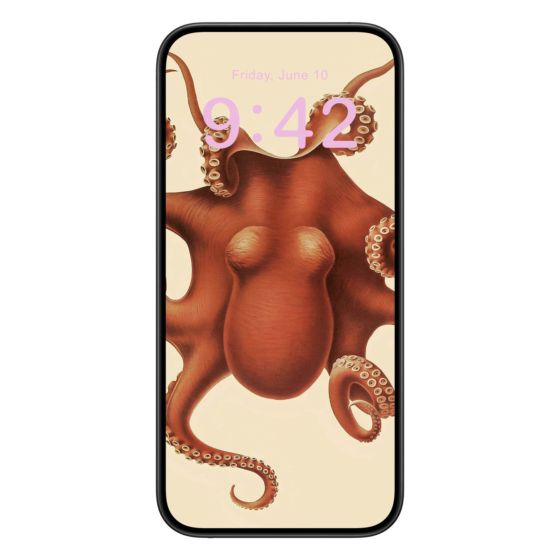 Sea Creature Phone Wallpaper Pink Text