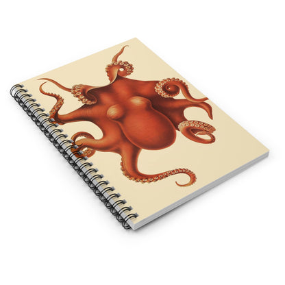 Sea Creature Spiral Notebook Laying Flat on White Surface