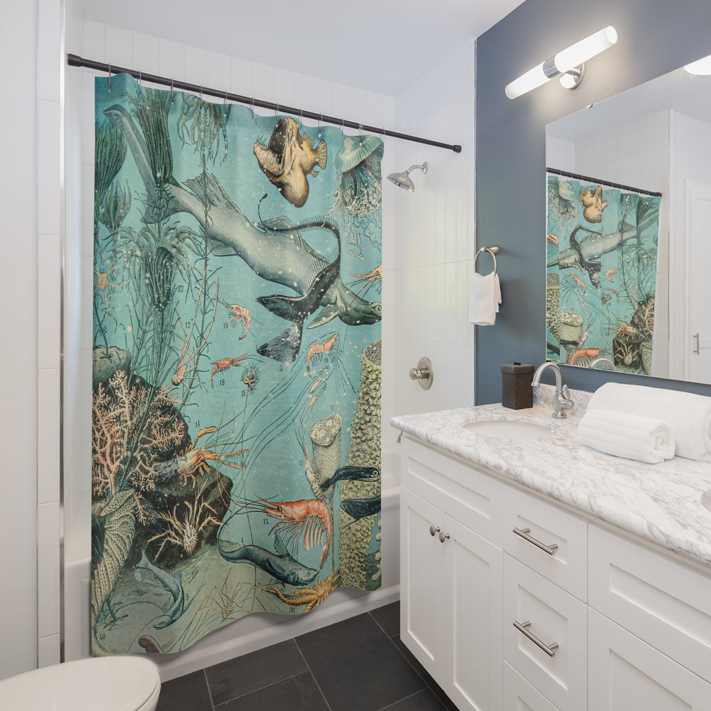Sea Life Shower Curtain Best Bathroom Decorating Ideas for Science Decor