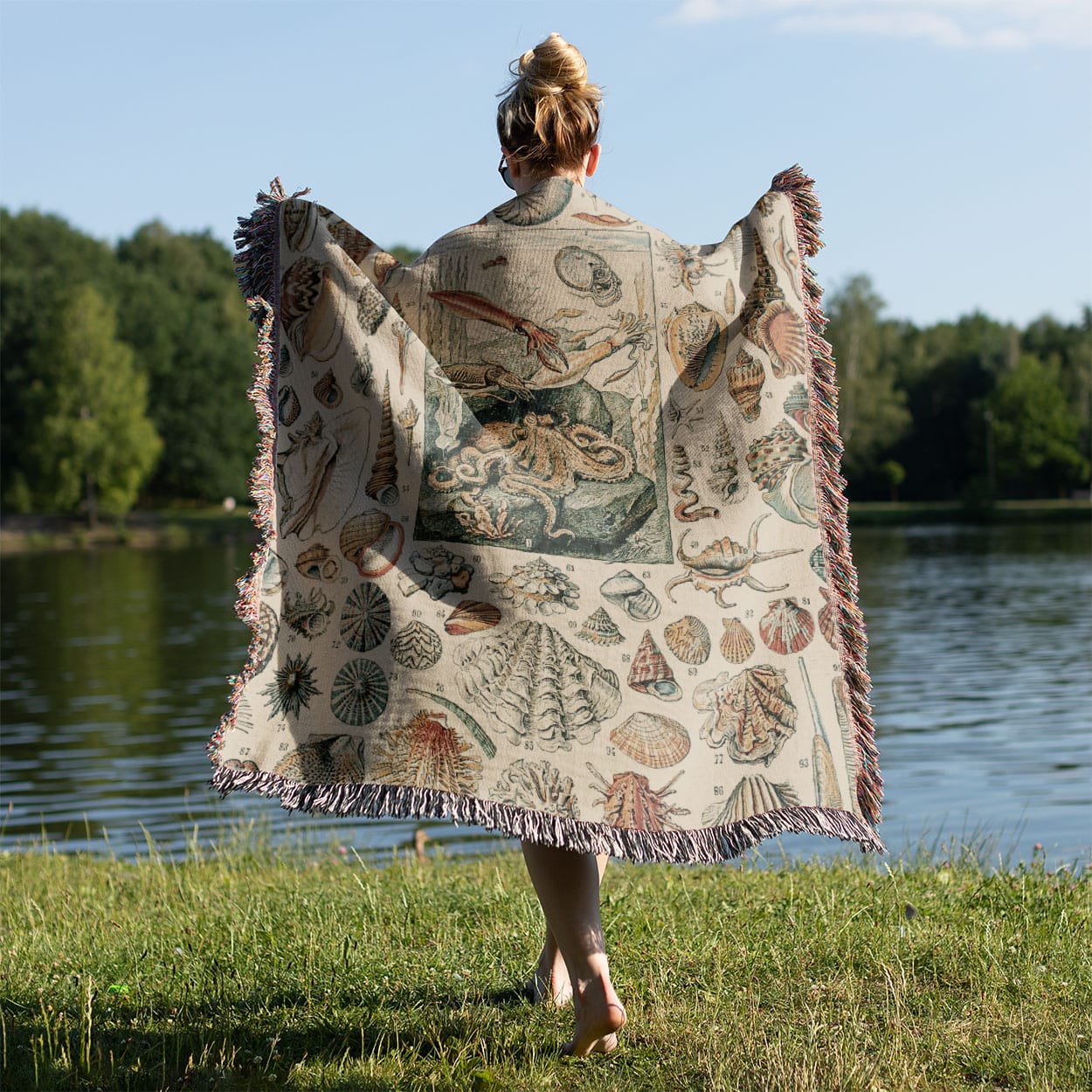 Seashells Held on a Woman's Back Outside