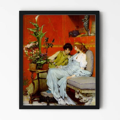 Friendships and Lovers Painting in Black Picture Frame