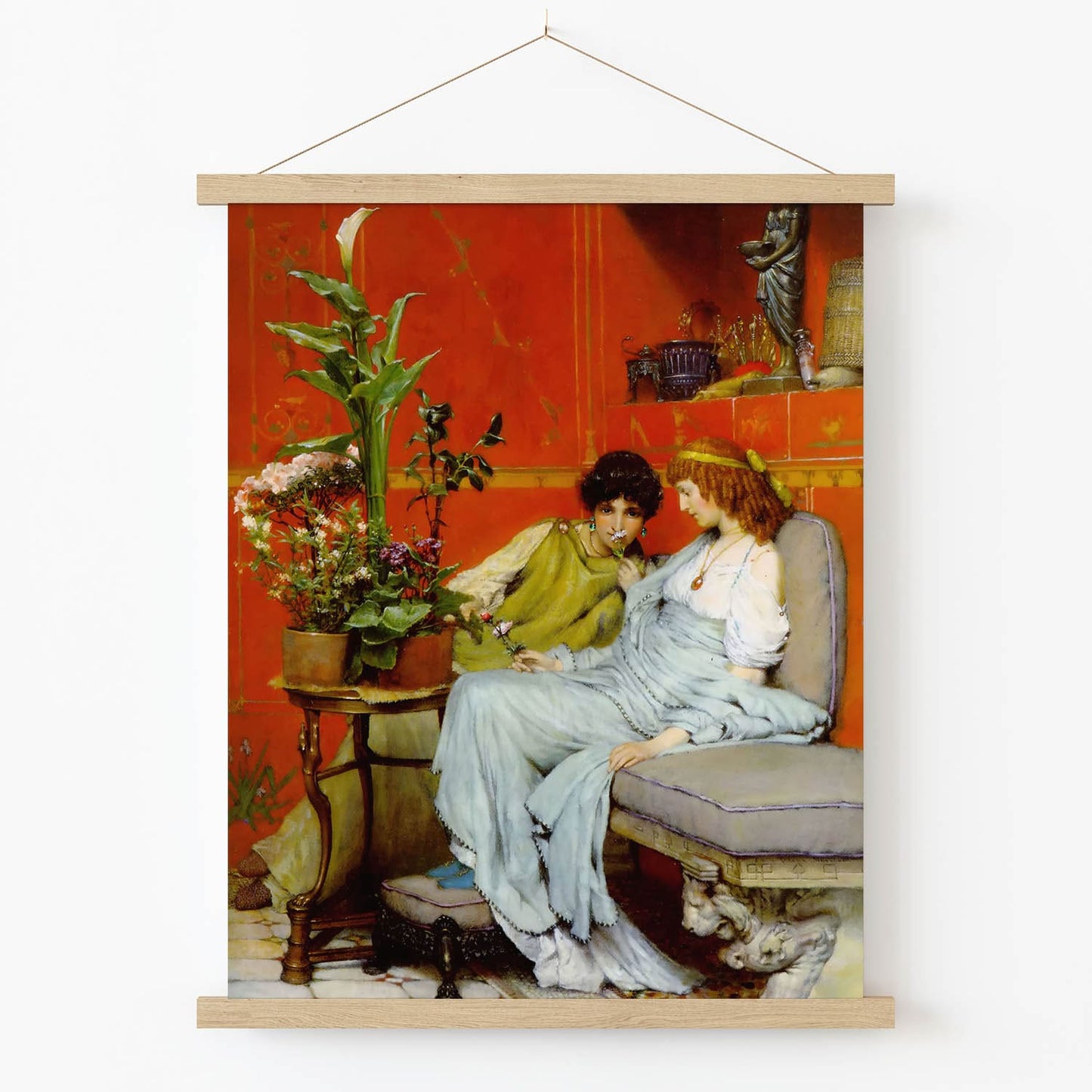 Friendships and Lovers Art Print in Wood Hanger Frame on Wall