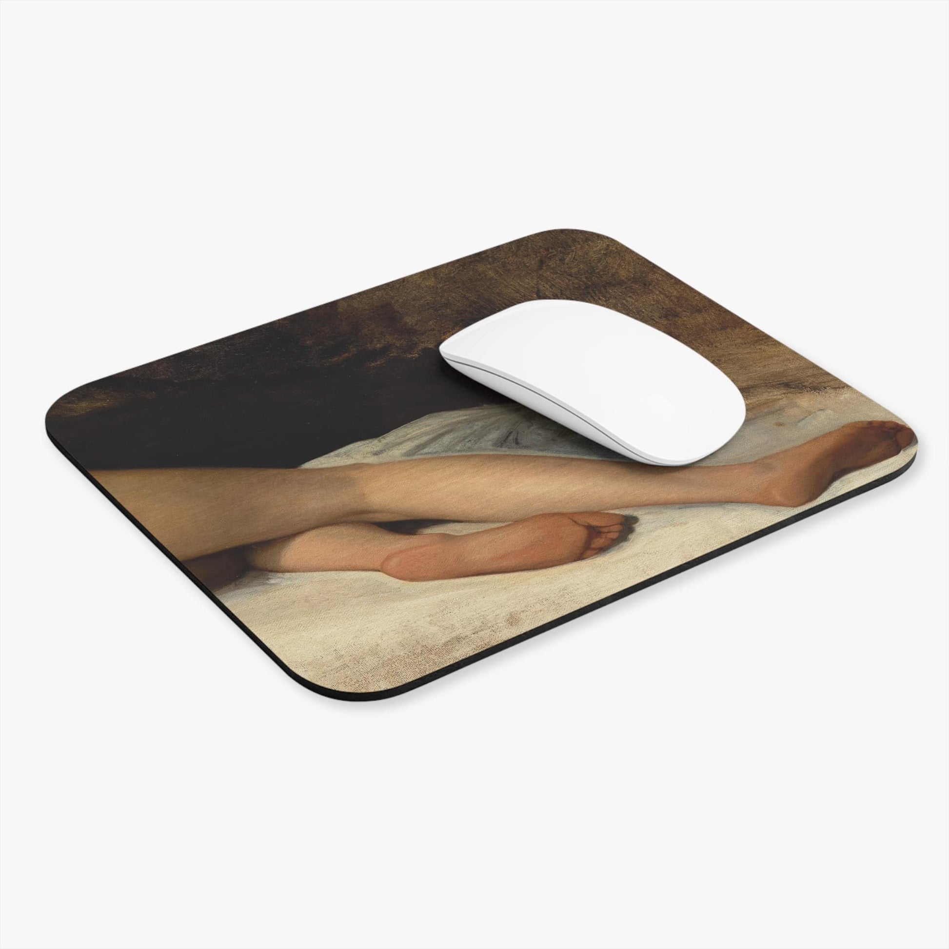 Sensual Posing Computer Desk Mouse Pad With White Mouse