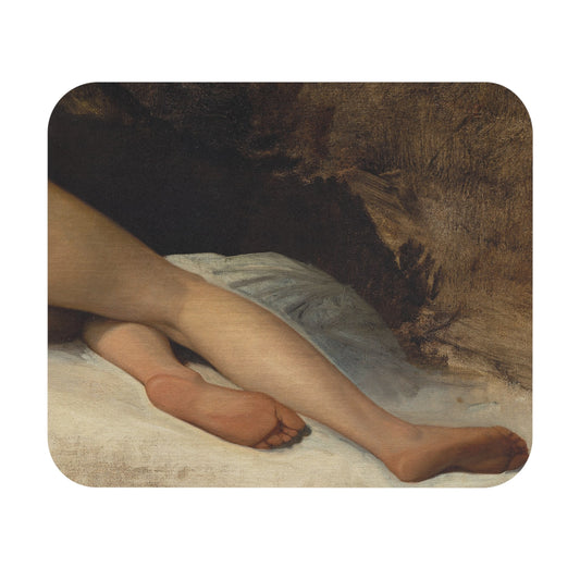 Sensual Posing Mouse Pad with soft nude legs design, desk and office decor featuring tasteful sensual artwork.