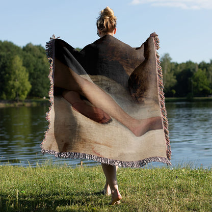 Sensual Posing Held on a Woman's Back Outside