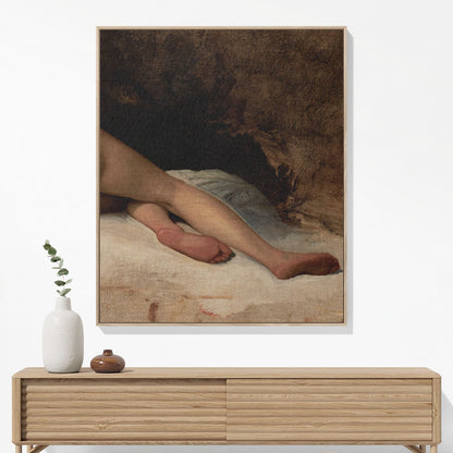 Sensual Posing Woven Blanket Woven Blanket Hanging on a Wall as Framed Wall Art