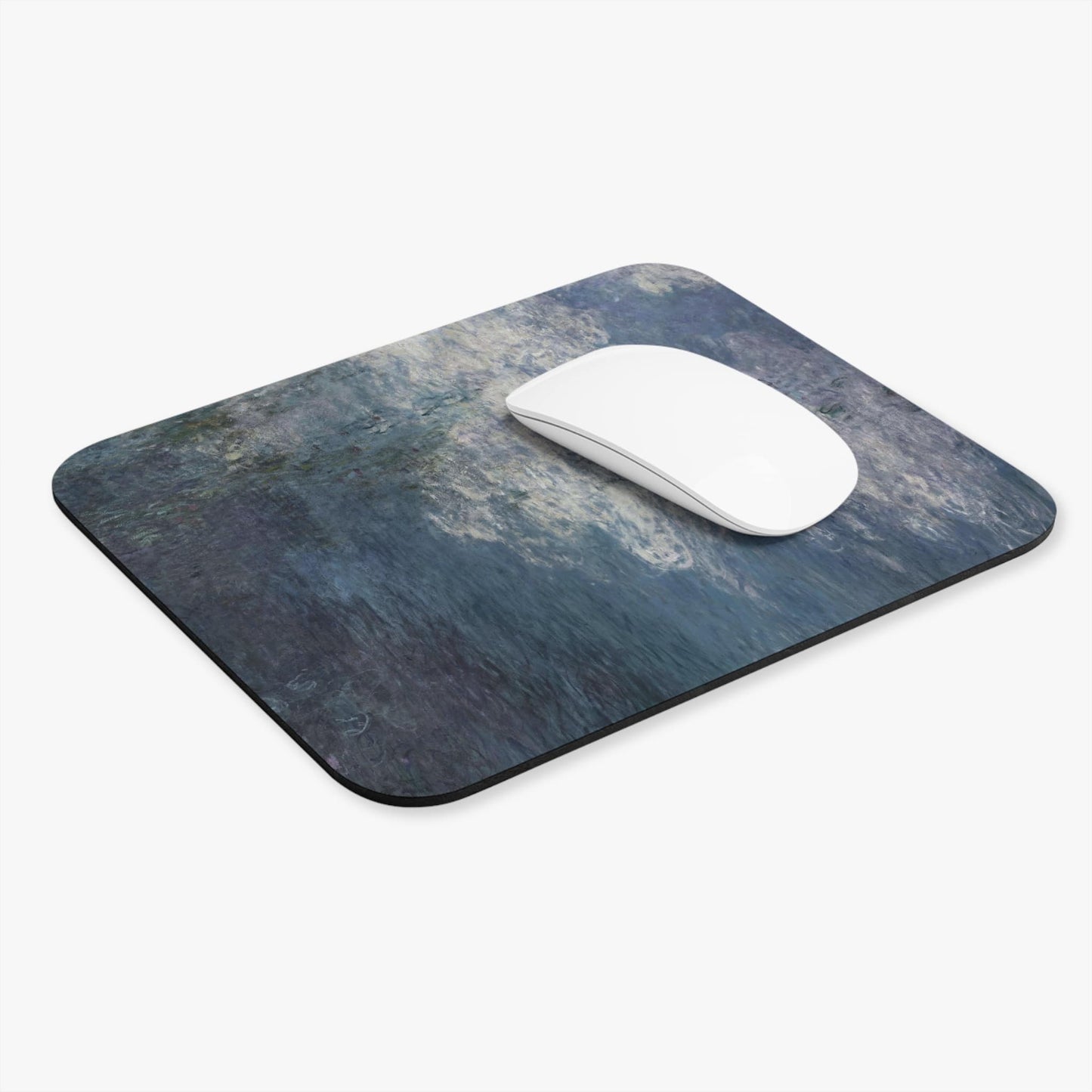 Serene Peaceful Computer Desk Mouse Pad With White Mouse