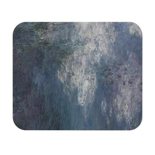 Serene Peaceful Mouse Pad with aesthetic blue design, desk and office decor featuring calming blue artwork.