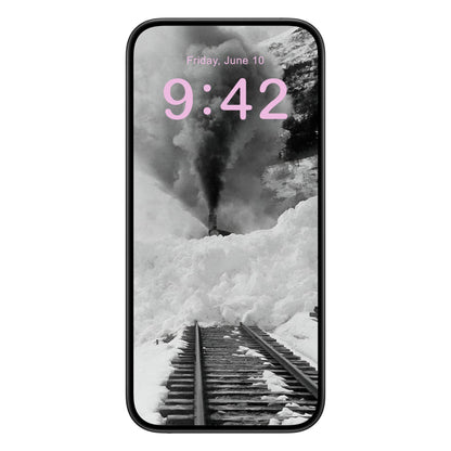 Snow Train Phone Wallpaper Pink Text