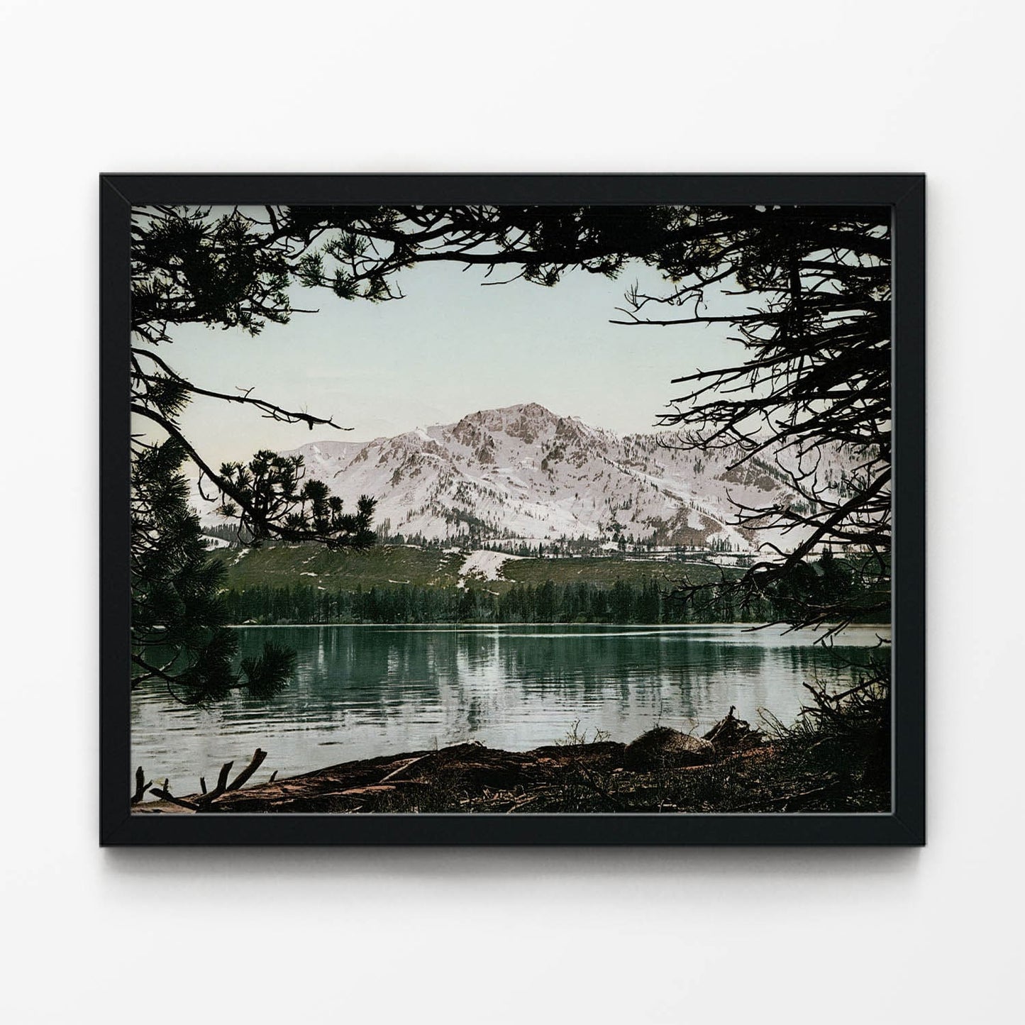 Lake in the Wilderness Picture in Black Picture Frame