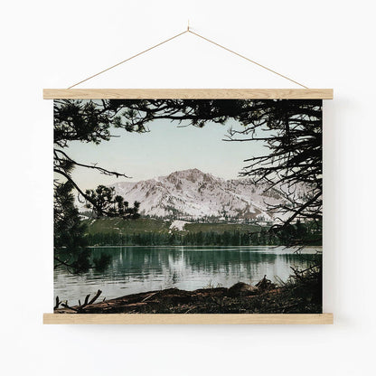 Lake in the Wilderness Art Print in Wood Hanger Frame on Wall