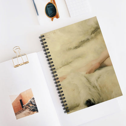 Soft Aesthetic Spiral Notebook Displayed on Desk