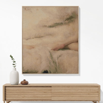 Soft Aesthetic Woven Blanket Hanging on a Wall as Framed Wall Art