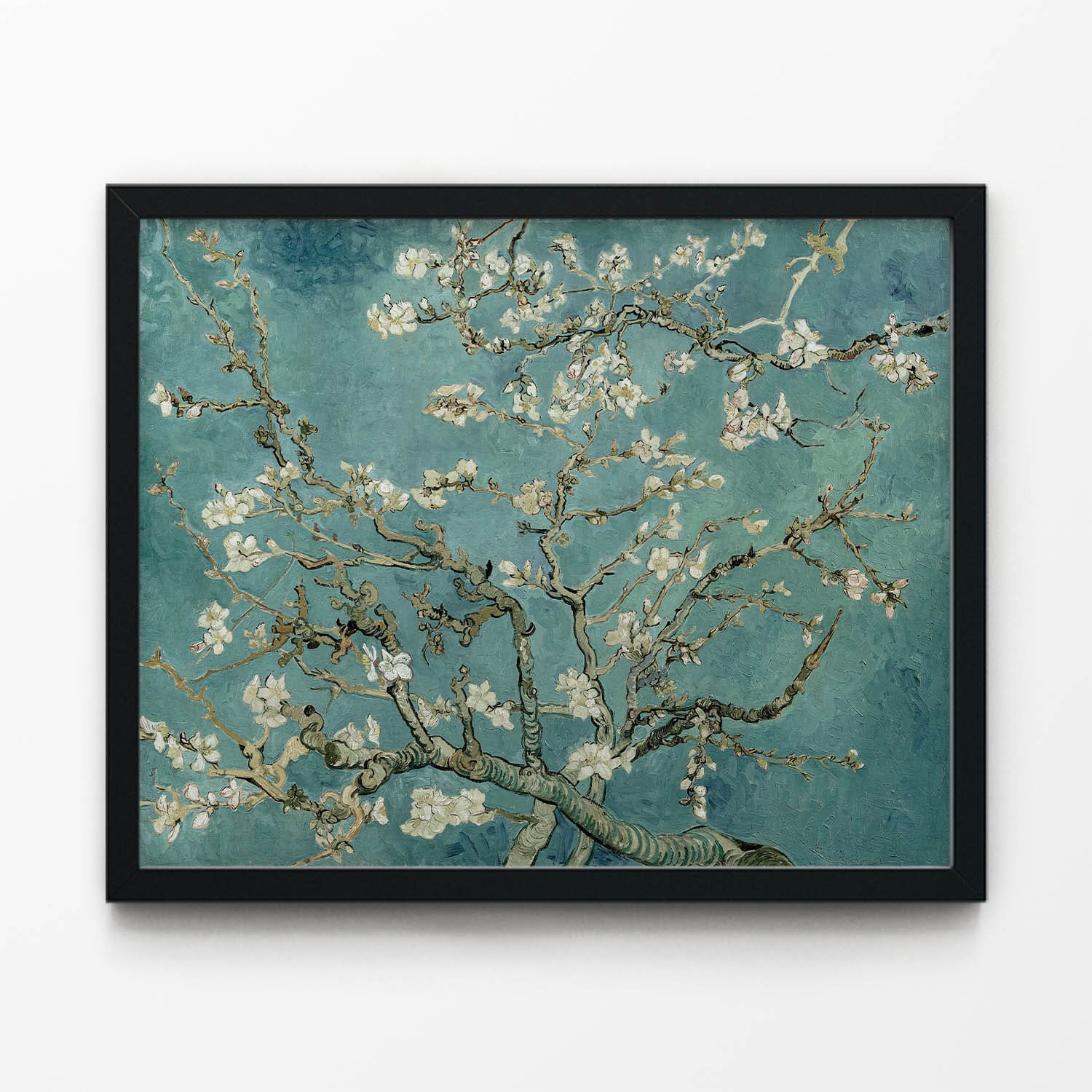 Tree with Flowers Painting in Black Picture Frame