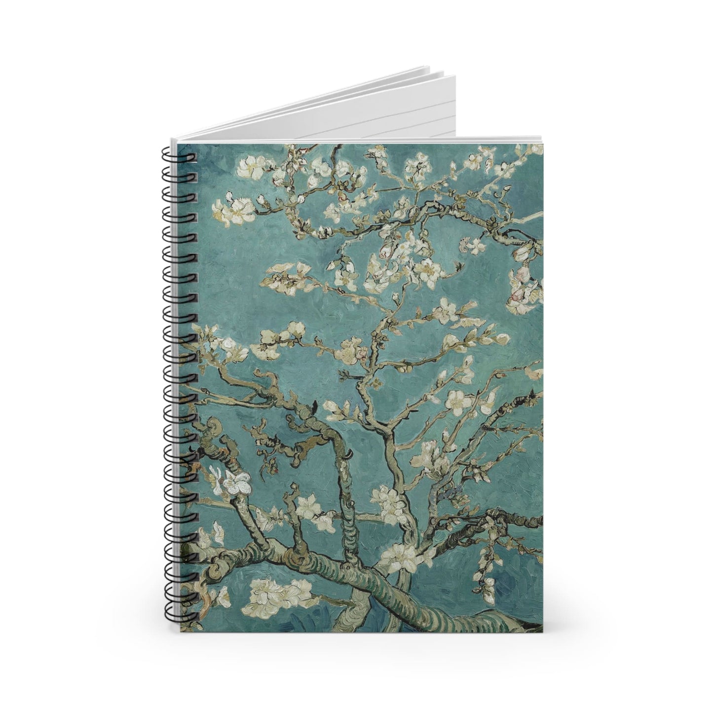 Spring Spiral Notebook Standing up on White Desk