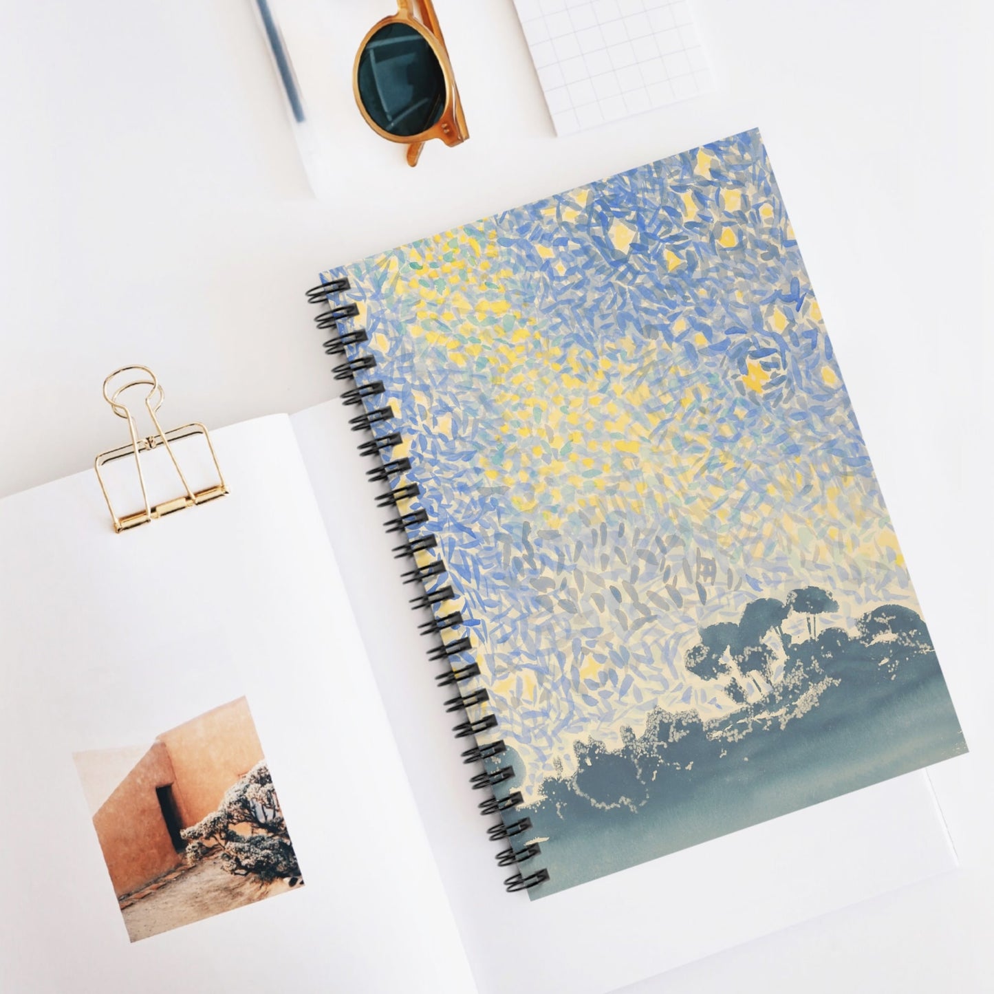 Starry Sky Spiral Notebook Displayed on Desk