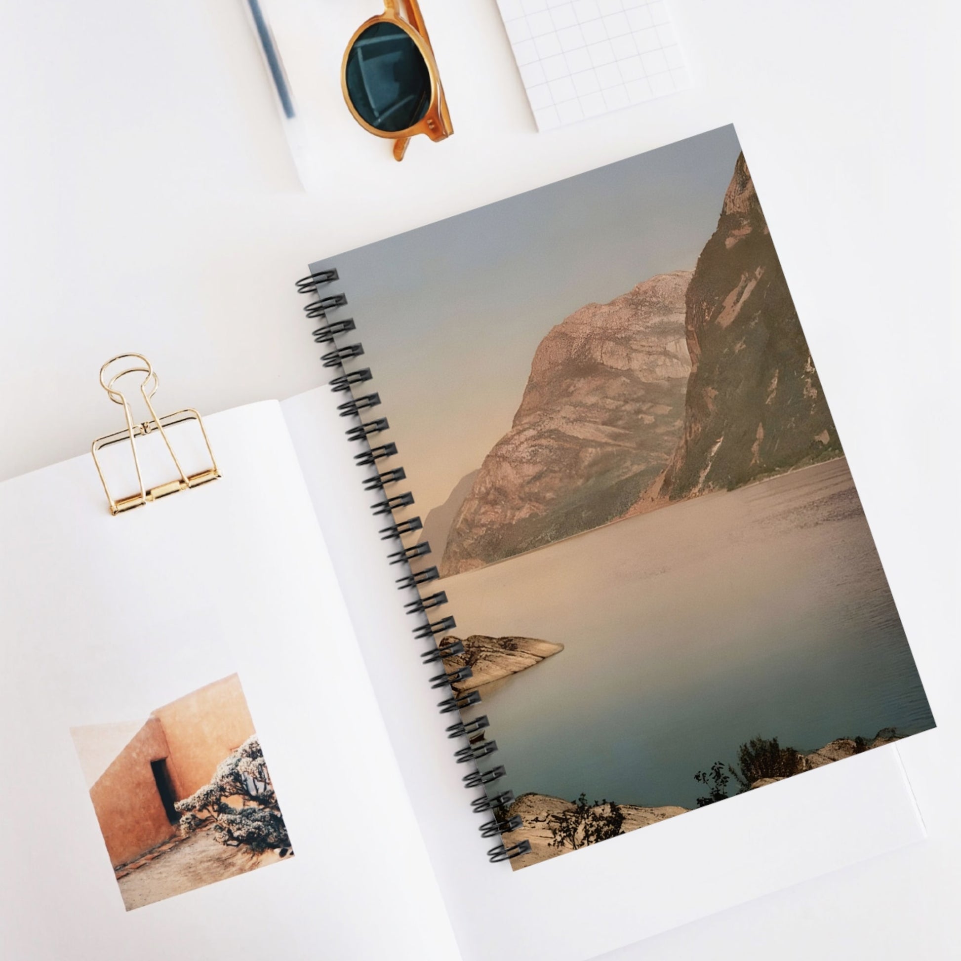 Summer Mountains Spiral Notebook Displayed on Desk
