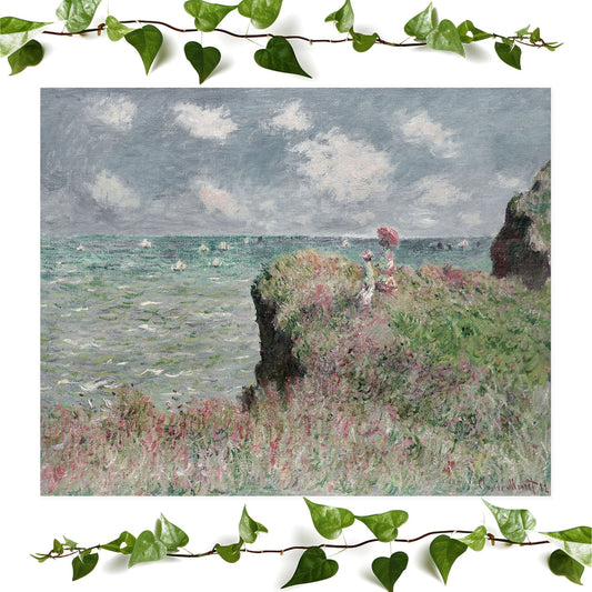 Summer seascape art print with beach decor, ideal for vintage wall art.