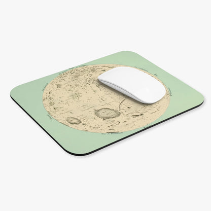 Teal Moon Computer Desk Mouse Pad With White Mouse