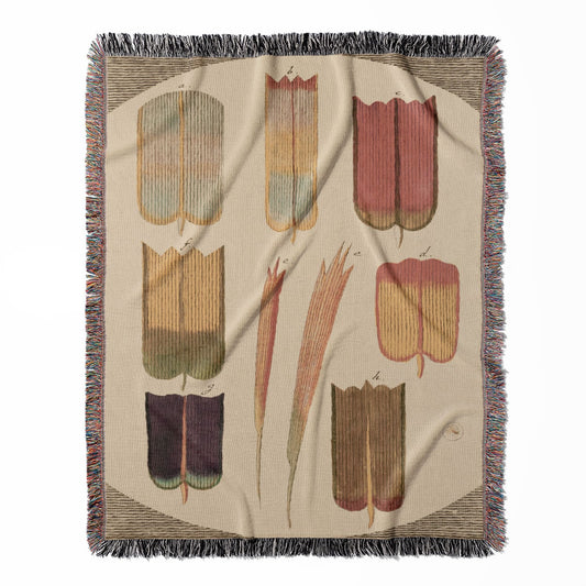Abstract Wings woven throw blanket, made with 100% cotton, providing a soft and cozy texture with butterflies for home decor.