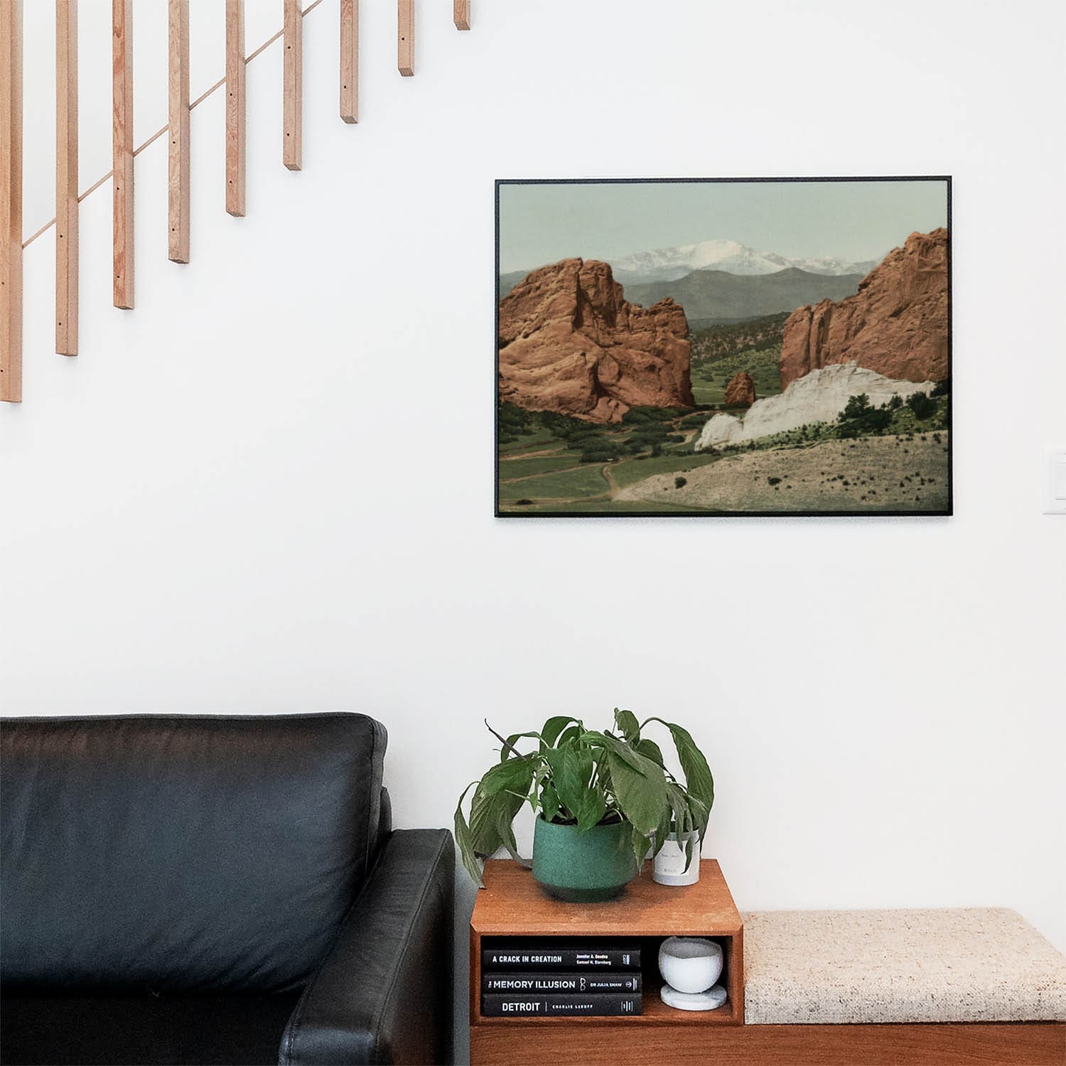 The Gateway Wall Art Print in a Picture Frame on Living Room Wall