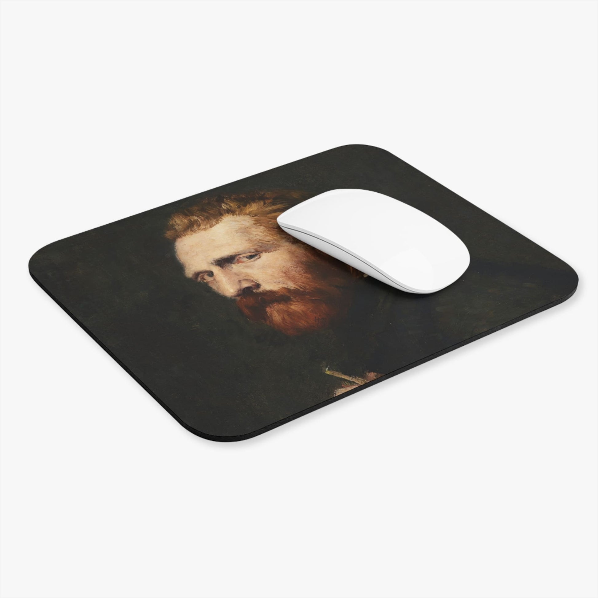 The Painter Computer Desk Mouse Pad With White Mouse