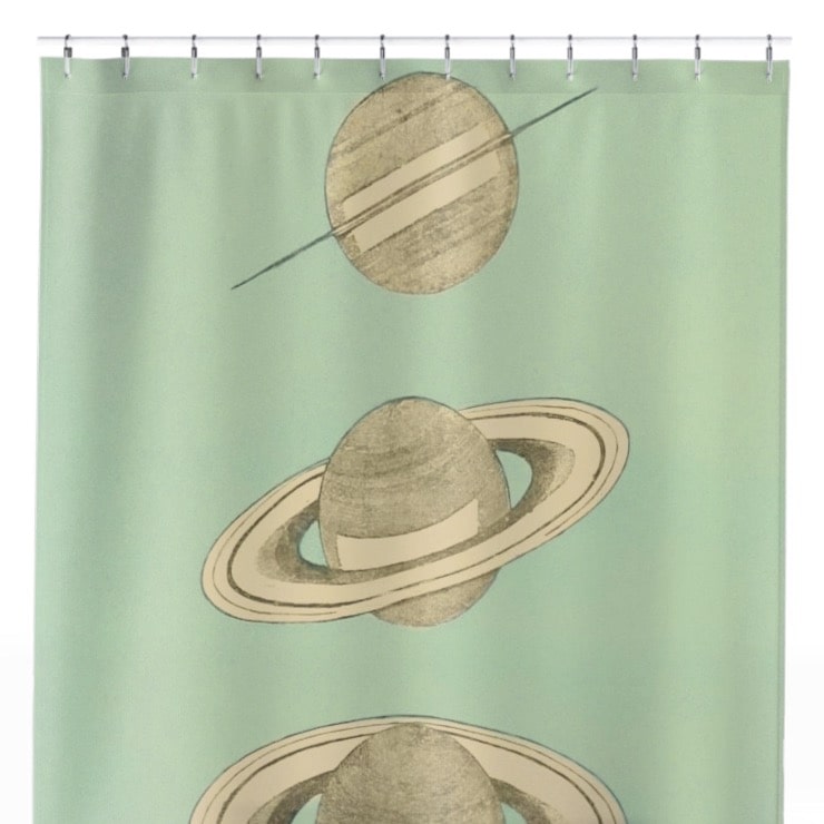 The Rings of Saturn Shower Curtain Close Up, Science Shower Curtains