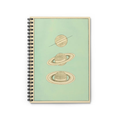 The Rings of Saturn Notebook with Science Drawing cover, perfect for journaling and planning, featuring scientific drawings of Saturn's rings.