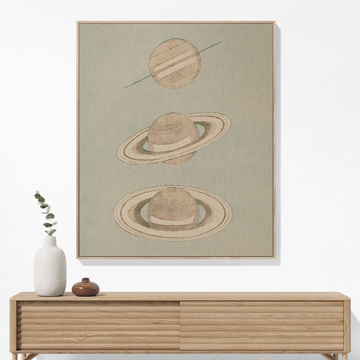 The Rings of Saturn Woven Blanket Woven Blanket Hanging on a Wall as Framed Wall Art