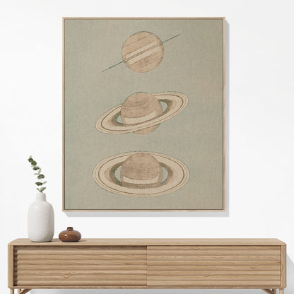 The Rings of Saturn Woven Blanket Hanging on a Wall as Framed Wall Art