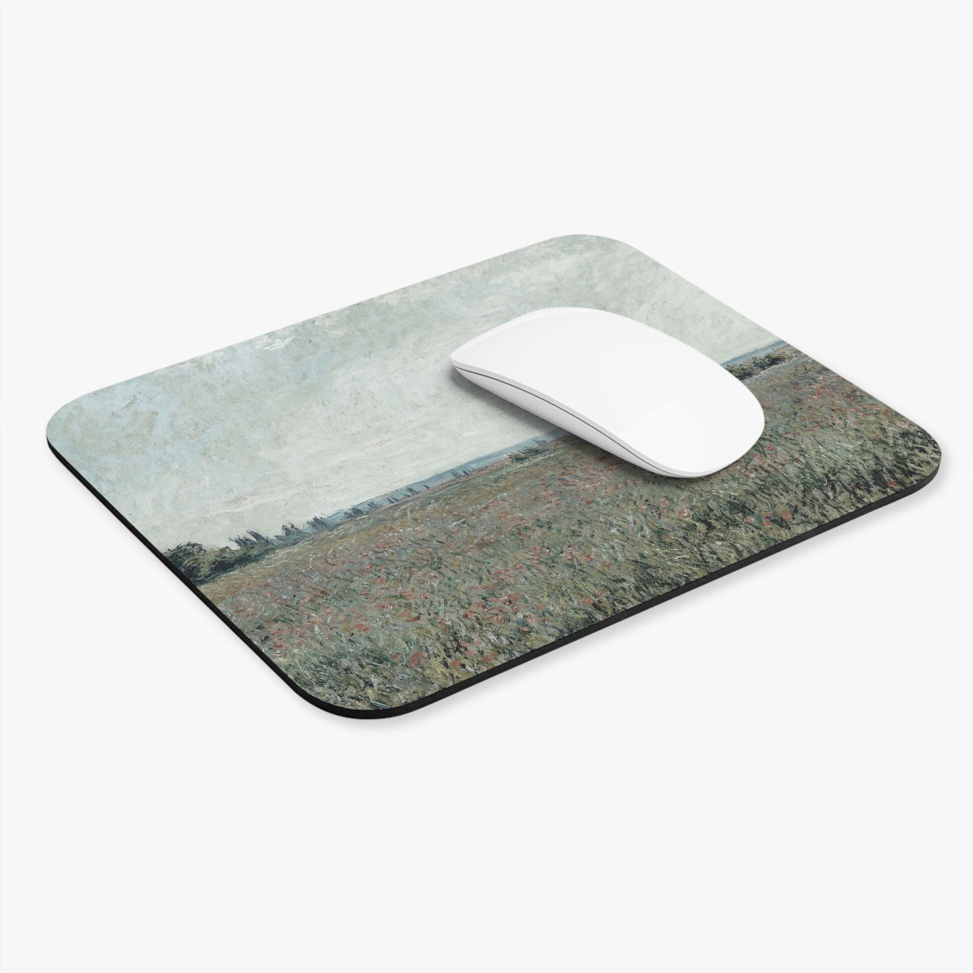 Tranquil Landscape Computer Desk Mouse Pad With White Mouse