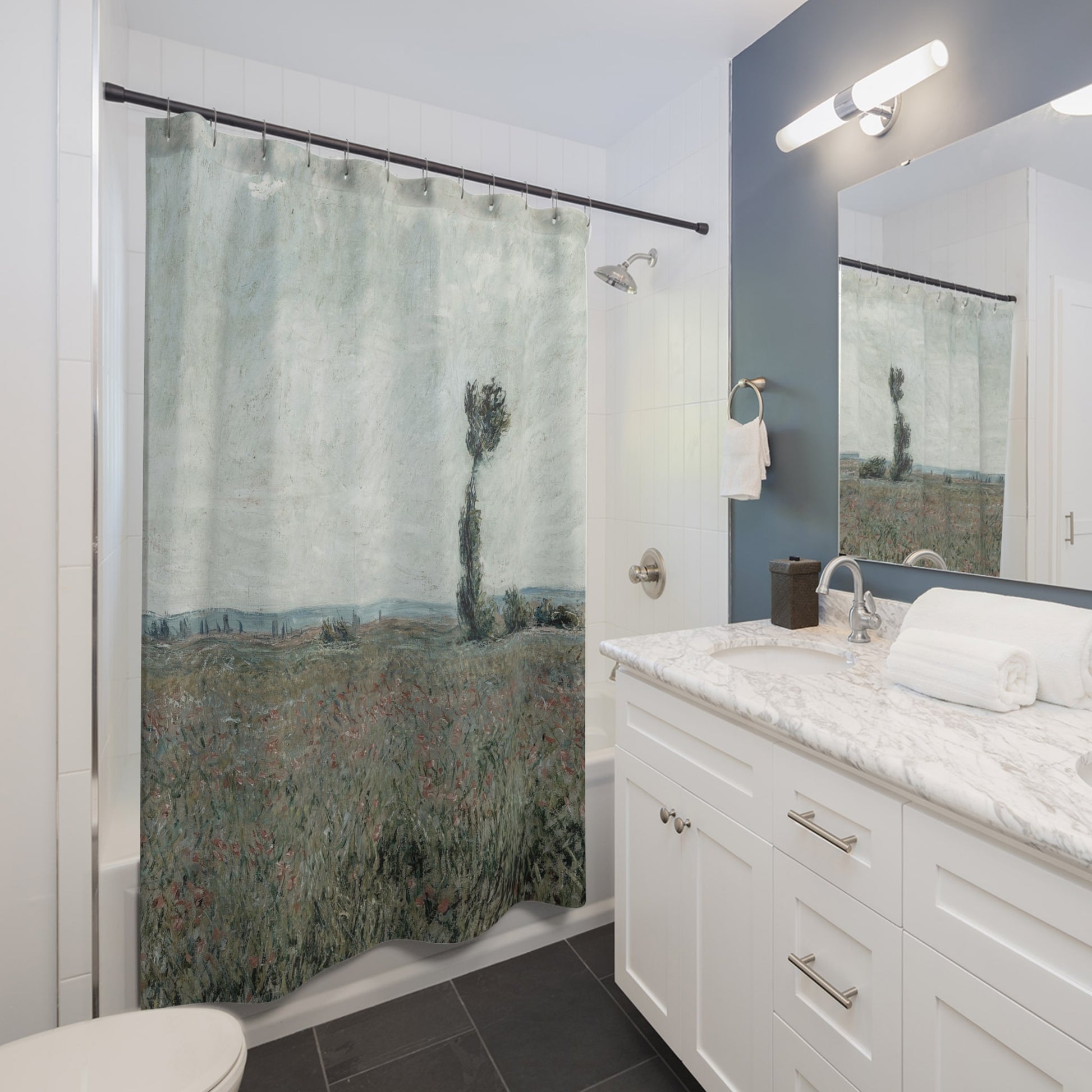 Tranquil Landscape Shower Curtain Best Bathroom Decorating Ideas for Landscapes Decor