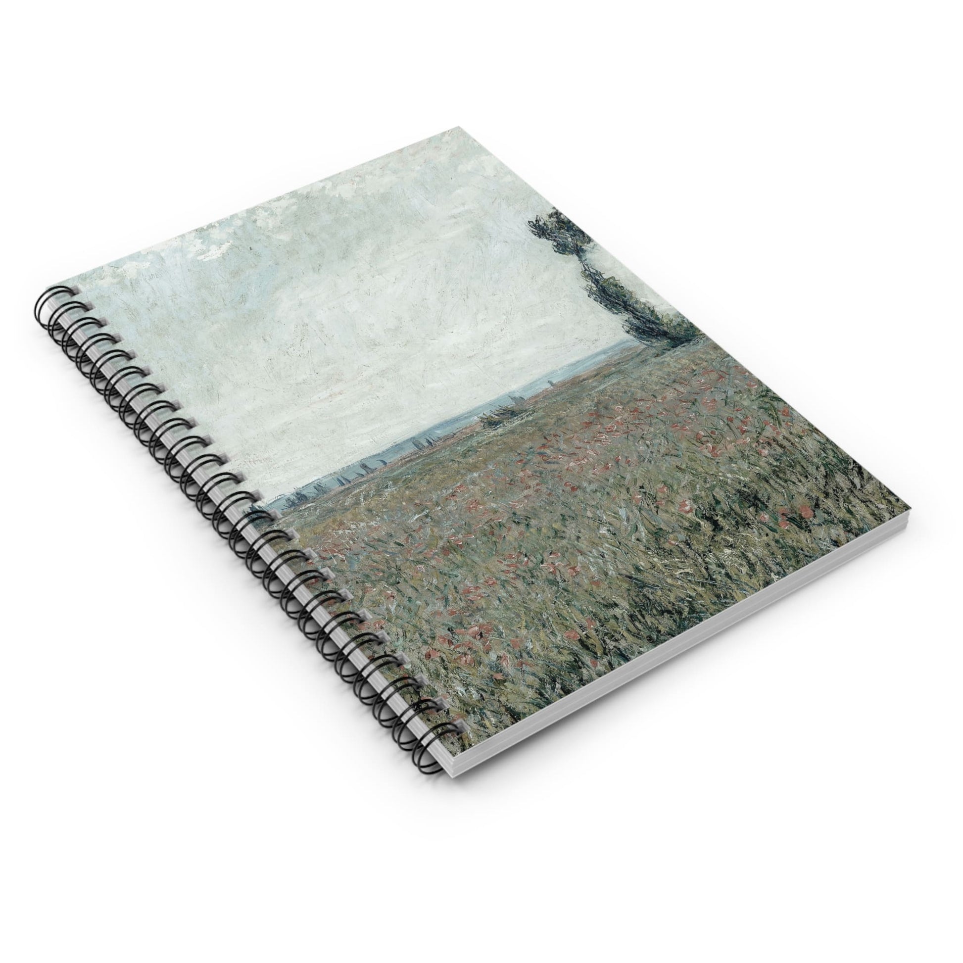 Tranquil Landscape Spiral Notebook Laying Flat on White Surface