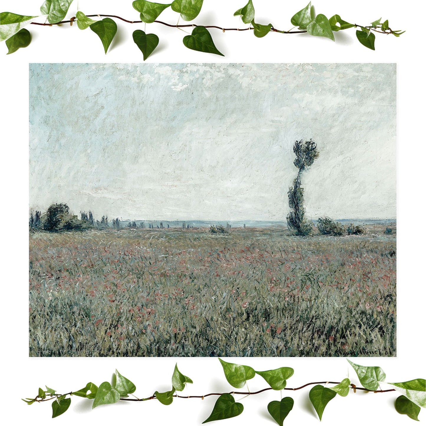 Tranquil Landscape art print claude monet floral vintage wall art