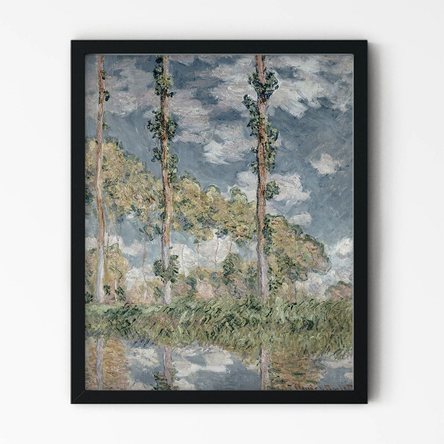 Trees and Sky Painting in Black Picture Frame