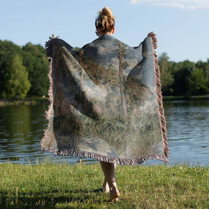 Tranquil Nature Held on a Woman's Back Outside