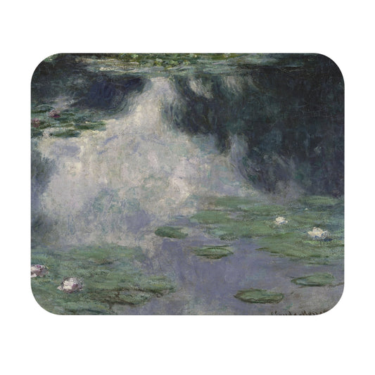 Tranquility Mouse Pad showcasing Monet lilies design, ideal for desk and office decor.