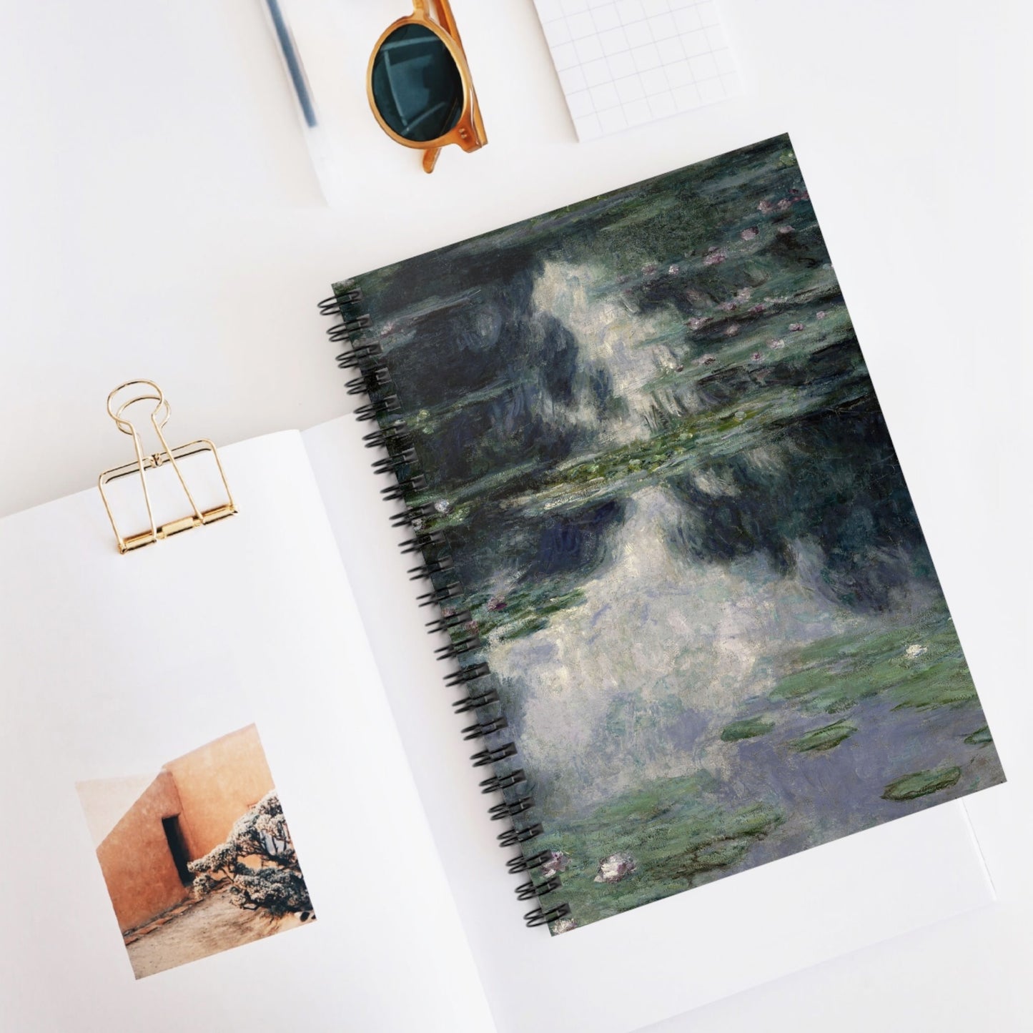 Tranquility Spiral Notebook Displayed on Desk