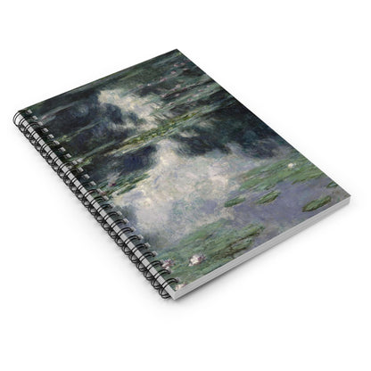 Tranquility Spiral Notebook Laying Flat on White Surface