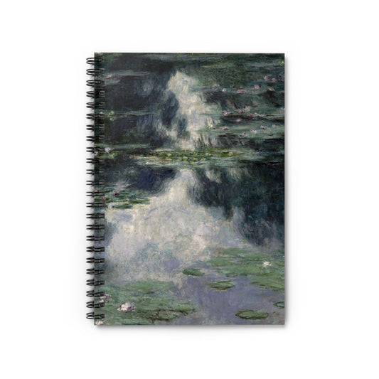 Tranquility Notebook with Monet Lilies cover, perfect for journaling and planning, featuring Monet's tranquil lilies.