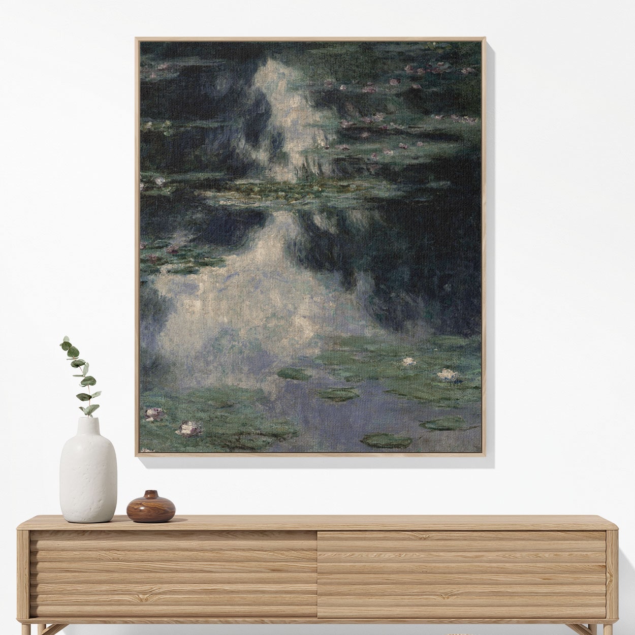 Tranquility Woven Blanket Hanging on a Wall as Framed Wall Art