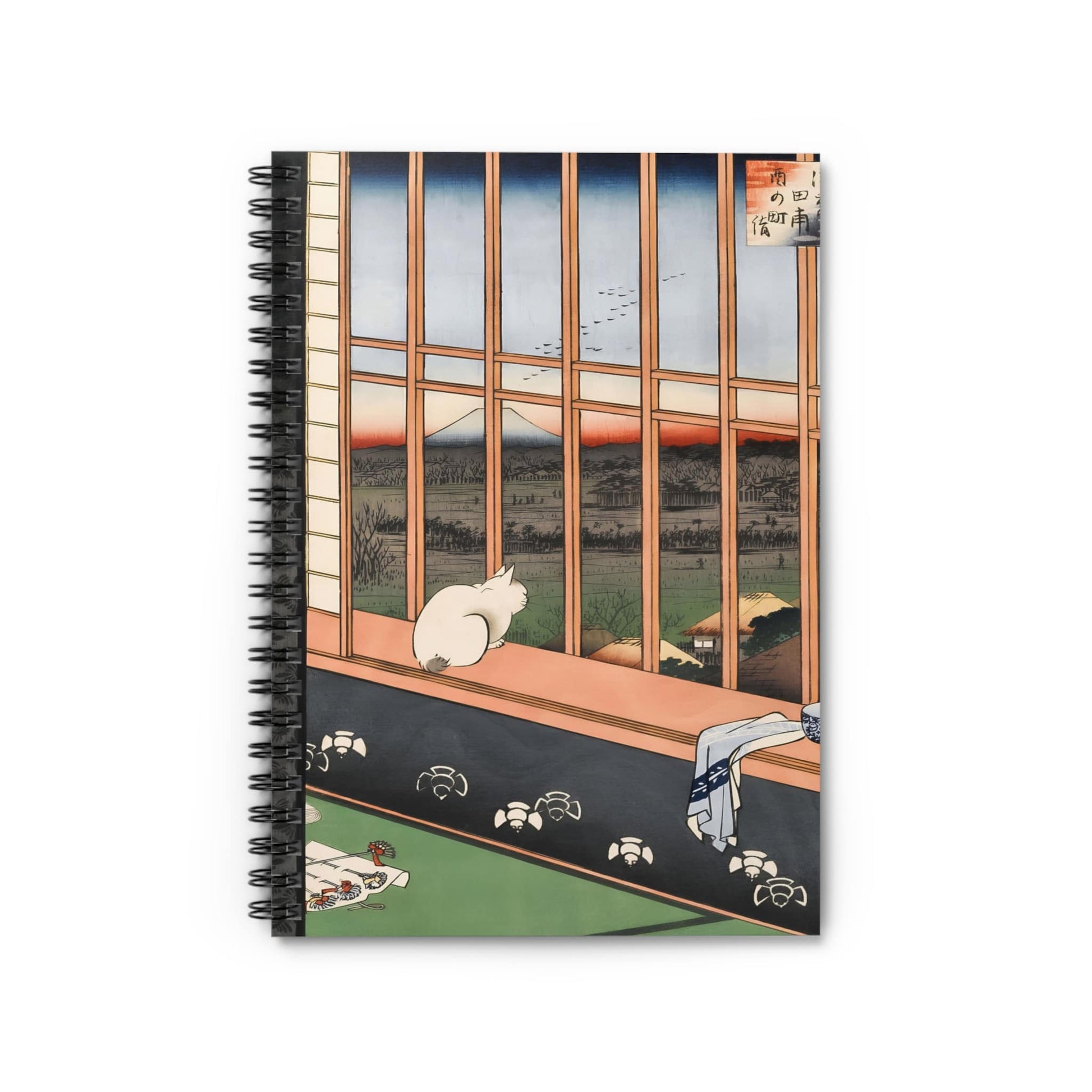 Ukiyo-e Cat Notebook with Japanese cat cover, perfect for journaling and planning, featuring charming ukiyo-e cat designs.