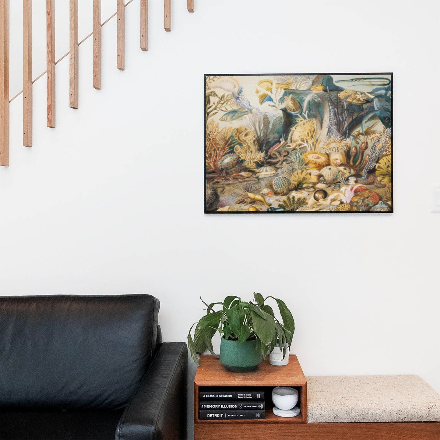 Under the Sea Wall Art Print in a Picture Frame on Living Room Wall
