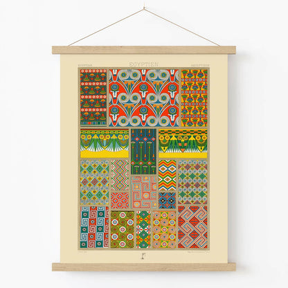 Colorful Egypt Art Print in Wood Hanger Frame on Wall