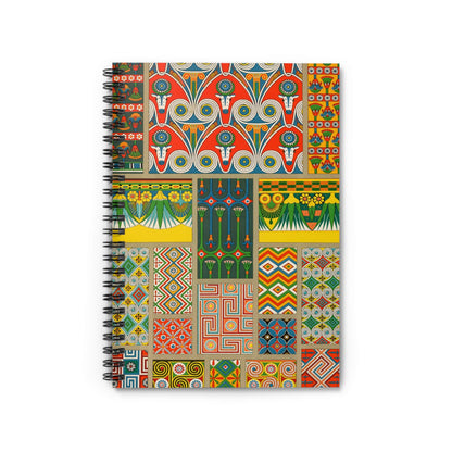 Unique Designs Notebook with Egyptian Patterns cover, perfect for journaling and planning, featuring unique Egyptian patterns.