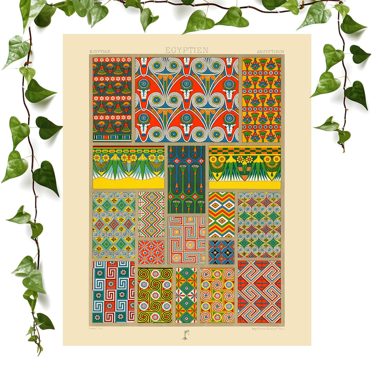 Unique Designs art print egyptian patterns vintage wall art