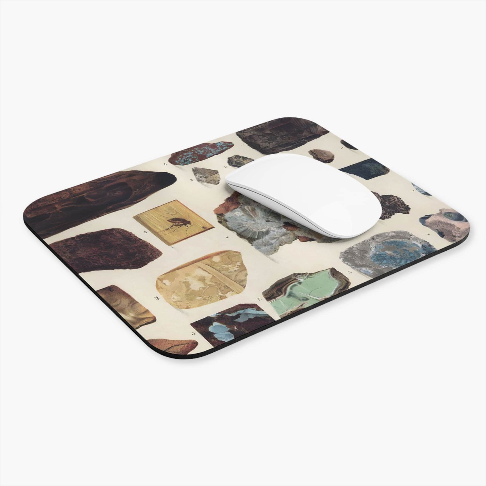 Unique Gemstone Computer Desk Mouse Pad With White Mouse
