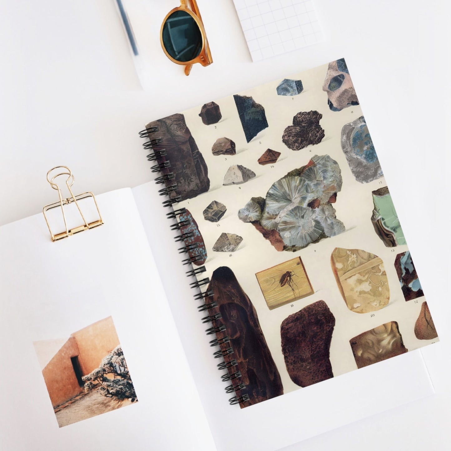 Unique Gemstone Spiral Notebook Displayed on Desk