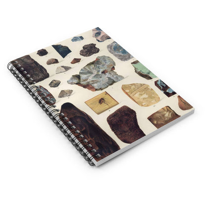 Unique Gemstone Spiral Notebook Laying Flat on White Surface